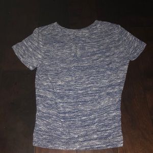 blue and white tshirt